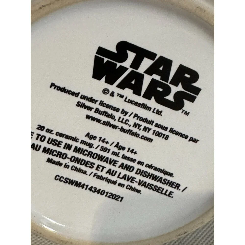 Star Wars Baby Yoda Coffee Mug 20 Oz Ceramic Silver Buffalo Microwave & Dishwash - Picture 5 of 5